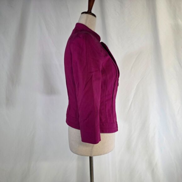 Perfect Form Fuchsia Zippered Blazer by White House Black Market Size 4 - Picture 6 of 16